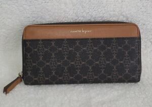 Nanette Lepore Women's Wallet Clutch Zip Around Brown Tan Faux Leather